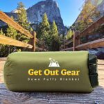 Get Out Gear Down Camping Blanket – Outdoor Lightweight Packable 650 Fill Power Down Blanket Compact Waterproof and Warm Backpacking Quilt for Camping Hiking Travel Hammock