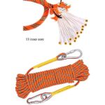 X XBEN Outdoor Climbing Rope 10M (32ft) Rock Climbing Rope, Escape Rope Climbing Equipment Fire Rescue Parachute Rope (32 Foot) – Orange