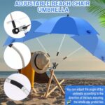 Hosuly 4 Pack Chair Umbrella with Clamp Universal Adjustable UV Protection Beach Umbrella Clip on Wheelchair Umbrella for Camping Chair Patio Chairs Stroller Golf Carts, Not Include Chair (Royalblue)