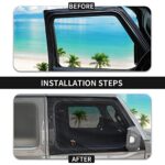 Hoolcar Front Window Sun Shade Breathable Mesh Side Window Screens Cover for Camping/Pets, UV Protection Sunshade for 1997-2022 Jeep Wrangler TJ JK JL & Gladiator JT, Black, 2PCs