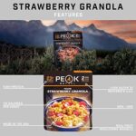 Peak Refuel Strawberry Granola | Premium Freeze Dried Camping Food | Backpacking & Hiking MRE Meals | Just Add Water | 100% Real Fruit | 23g of Protein | 2 Serving Pouch