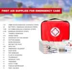 Travel-First Aid-Kit Car-Home 300PCS Survival-Kit Outdoor-Adventure – Small Portable Red Emergency Essential Sets Office Hiking Camping Business Public Must Have First Aid Gear Equipment 1st Aid