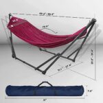 Tranquillo Double Hammock with Stand Included for 2 Persons/Foldable Hammock Stand 600 lbs Capacity Portable Case – Inhouse, Outdoor, Camping, Red