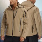 MAGCOMSEN Waterproof Jacket for Men Winter Jackets with Hoodie for Men Tactical Jacket Army Jacket Ski Jacket Fleece Zip Up Men Camping Jacket Winter Coats