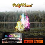 Party Flames Fire Color Changing Packets (4 Pack) – Fire Pit, Campfires, Bonfire, Outdoor Fireplaces – Magic Colorful Cosmic Flame Powder – Perfect Fire Camping Accessories for Kids & Adults