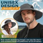 EINSKEY Men’s Waterproof Sun Hat, Outdoor Sun Protection Bucket Safari Cap For Safari Fishing Hunting Dark Gray One Size