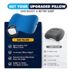 Hikenture Camping Pillow with Removable Cover – Ultralight Inflatable Pillow for Neck Lumber Support – Upgrade Backpacking Pillow – Washable Travel Air Pillows for Camping, Hiking, Backpacking (Blue)