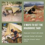 SJK Roadhouse Tarp, Hunting Camping & Overland Shelter Protects from Rain & Sun (Tarp with Screen)