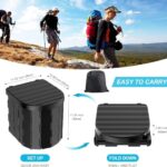 Portable Toilet for Camping, Portable Toilet for Adults, Portable Potty for Adults, Folding Waterproof Porta Potty for Camping, Car, Bucket, Travel, Outdoor, Hiking, Trips, Boat, Beach, Tent (Black)