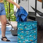 CAMCO Life is Better at The Campsite Sketch RV and Trees Pop-Up Utility Container | 18-inch x 24-inch (42990), Teal