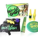 Bottle Bash Outdoor Flying Disc Game Set – Disc Toss Game for Family, Adult & Kids, Backyard and Beach Game – Frisbee Target Lawn Game with Poles & Bottles (Beersbee & Polish Horseshoes)