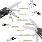 Poeland Multitool Pliers Set Stainless Steel Screwdriver Tool with 11 Screwdriver Bits Black