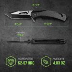 Mossy Oak Folding Pocket Knife with Aluminium Alloy & G10 Handle, 4.75″ Tactical Knife with Tungsten Steel Glass Breaker, Seatbelt Cutter, Belt Clip, Survival Knife for Emergency, Outdoor, Camping