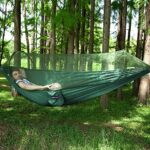 Chihee Ultra-Light Travel Camping Hammock Pop-up Net Hammock 660lbs Load Capacity,Breathable,Quick-Drying Parachute Nylon 2 Premium Carabiners,2 Tree Slings Included for Outdoor Backpacking Hiking