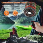 Portable Fan Camping Fan for Tents, 25 Hours Work-time Camping Lantern Ceiling Tent Fan Desk Fan with 7800mAh Power Bank, Clip and Remote, Usb Rechargeable Fan for Hiking, BBQ,Hunting, Hurricane