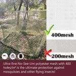 Aventik EDSRDLUZ 400 Fine Meshes Premium Rectangular Camping Mosquito Net, Easy to Carry&Easy Installation Four Corners Six Suspension Points, for Double Bed, Cribs, Hammocks or Camping Use (Single)